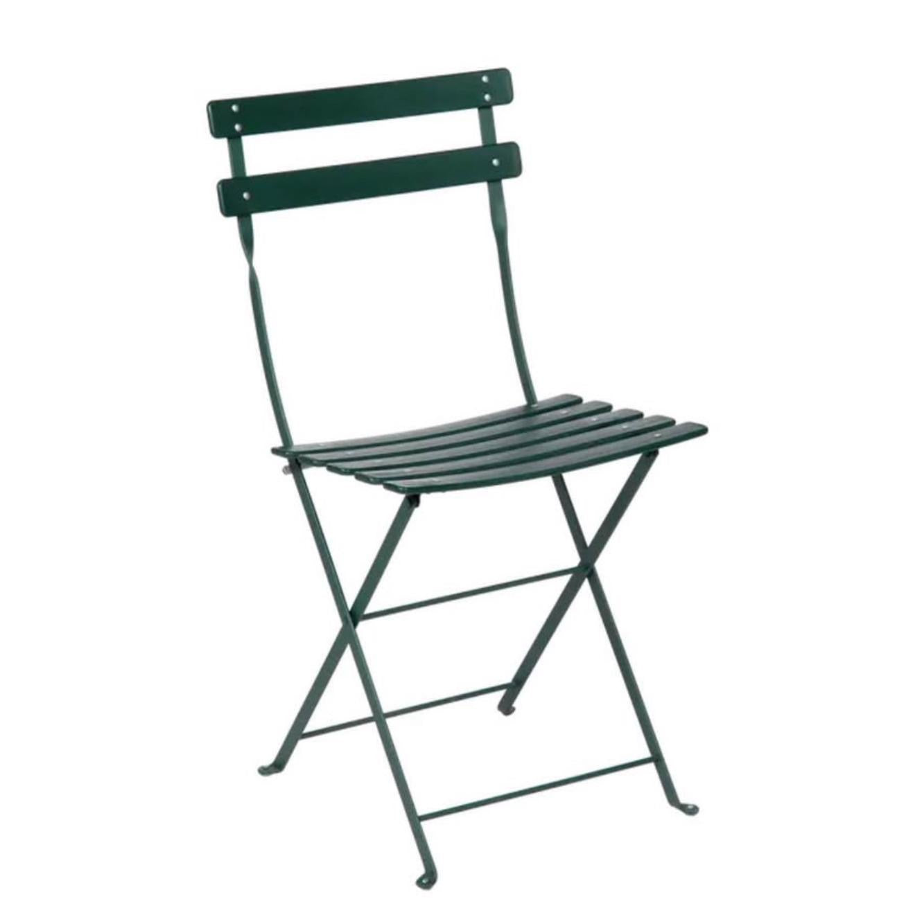 Set of 2 Fermob Bistro Duraflon Steel Outdoor Folding Chairs - Cedar Green