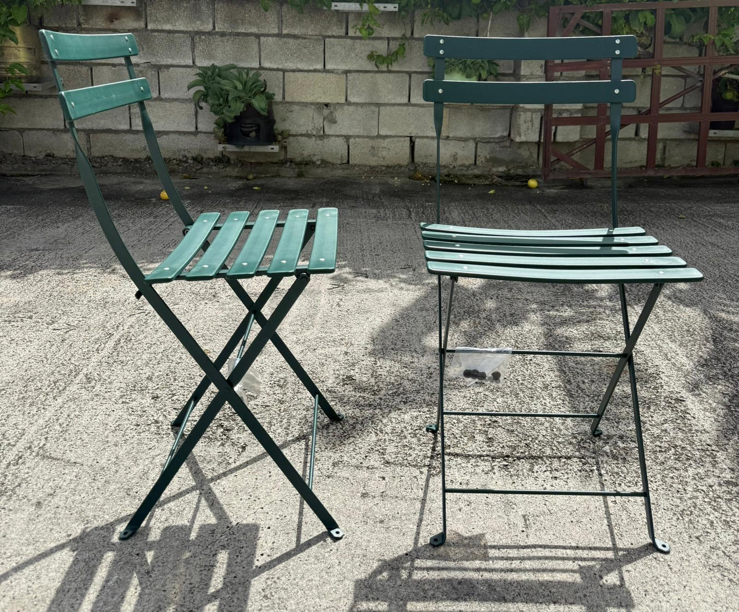 Set of 2 Fermob Bistro Duraflon Steel Outdoor Folding Chairs - Cedar Green