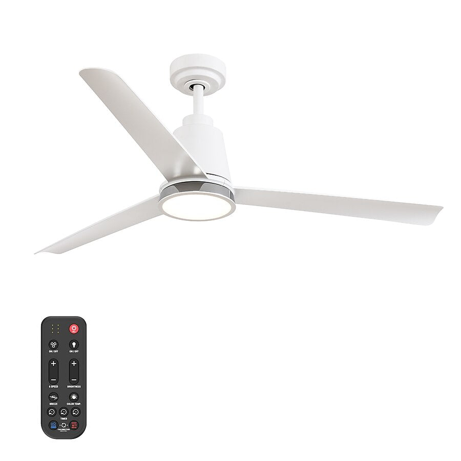 ALTITUDE SOLO 52-in Matte White with Matte White Blades LED Covered Outdoor Ceiling Fan