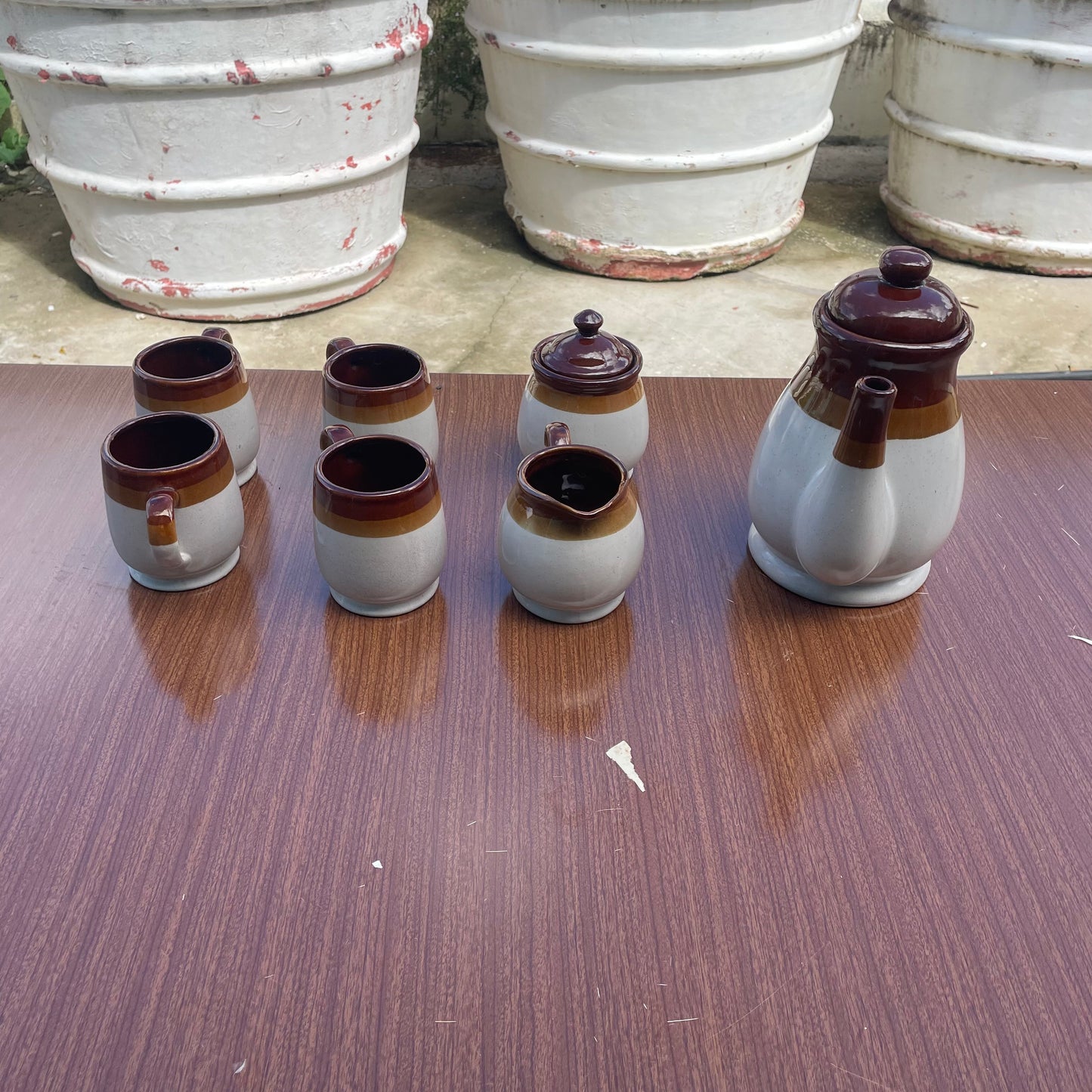 7-Piece Two-Tone Ceramic Tea Set