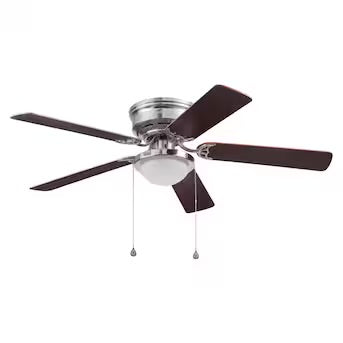 Harbor Breeze Armitage 52-in Brushed Nickel Flush Mount Ceiling Fan with Toffee/Cocoa Reversible Blades