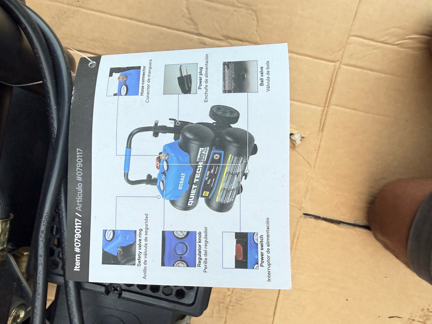 Kobalt QUIET TECH 4.3-Gallon Portable Electric 150 PSI Twin stack Air Compressor