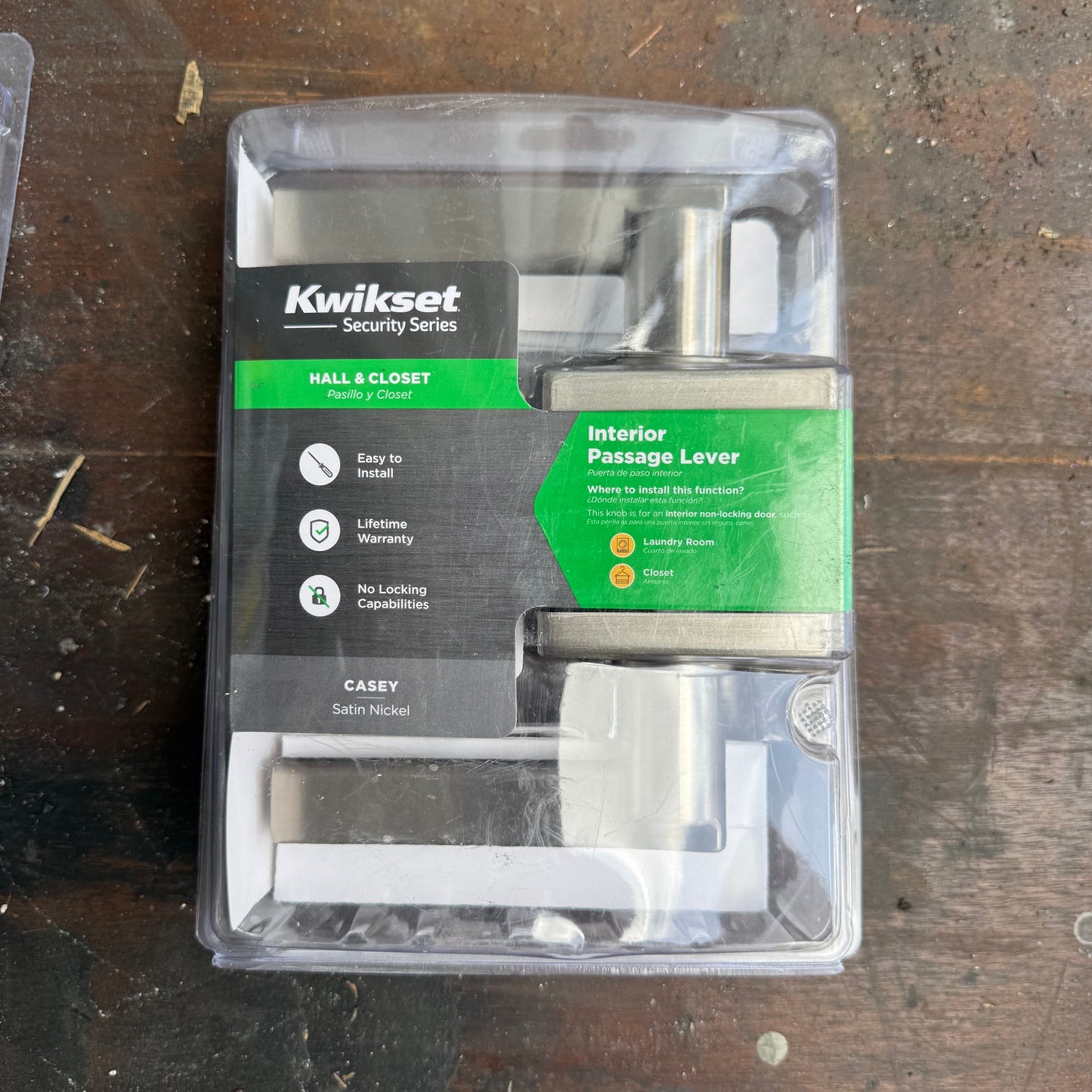 Kwikset Halifax Satin Nickel Interior or Exterior Double-Cylinder Deadbolt and Keyed Entry Door Handleset