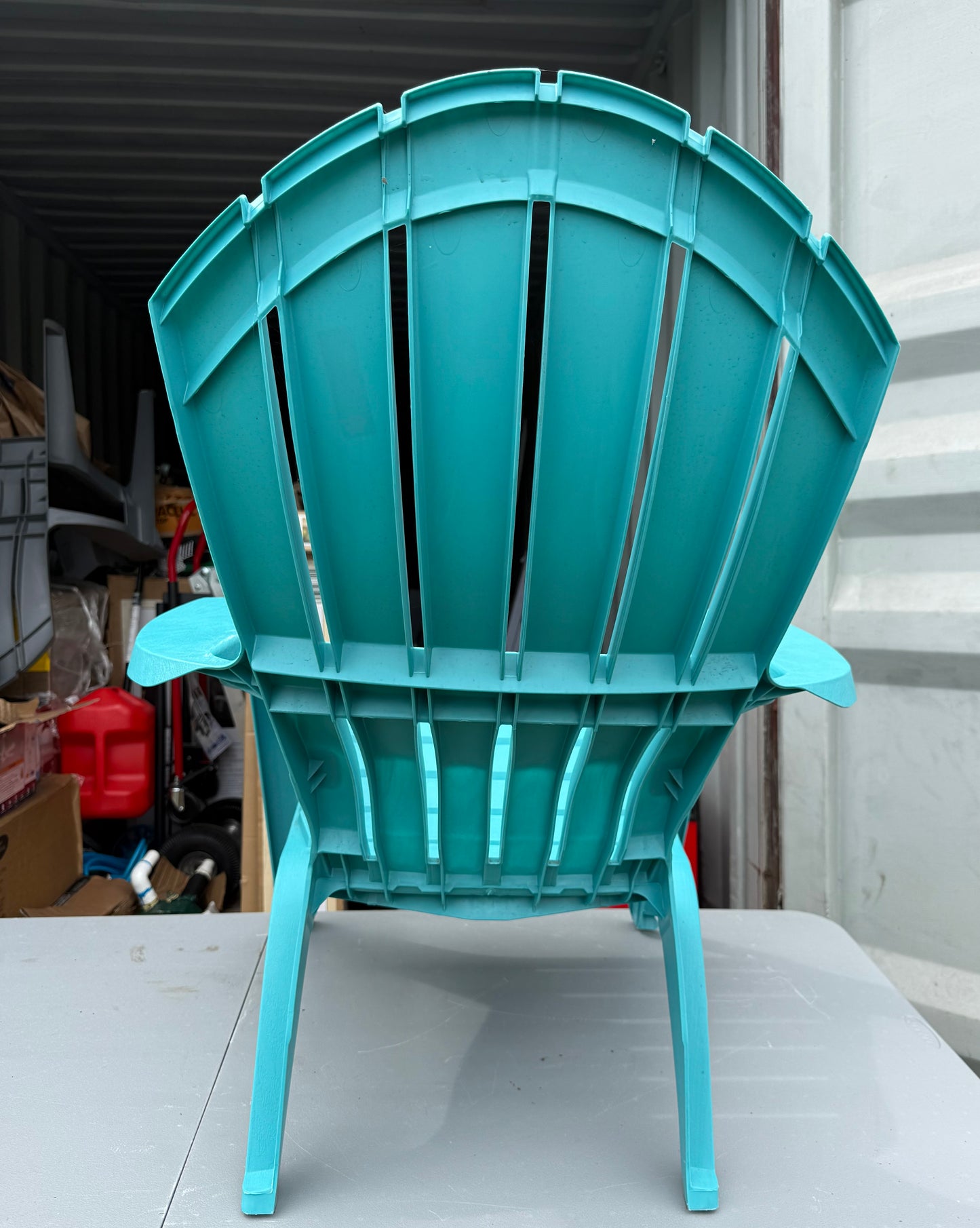 Adams Manufacturing RealComfort Stackable Teal Resin Frame Stationary Adirondack Chair