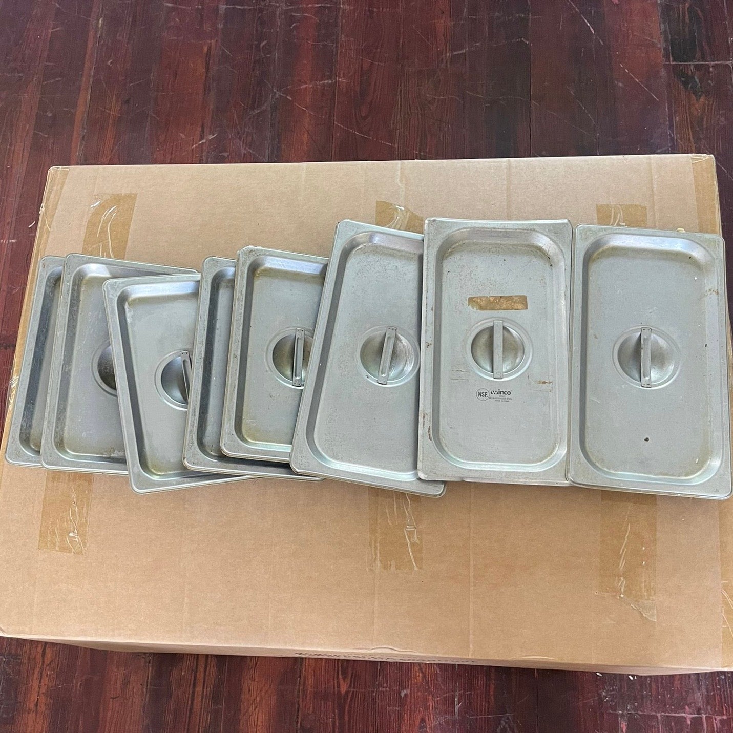 Set of 8 Stainless Steel Steam Table Pans w/ Covers