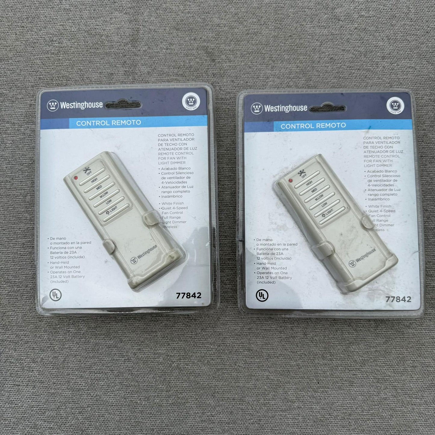 Set of 2 Westinghouse Universal Ceiling Fan Etc. Remote Controls