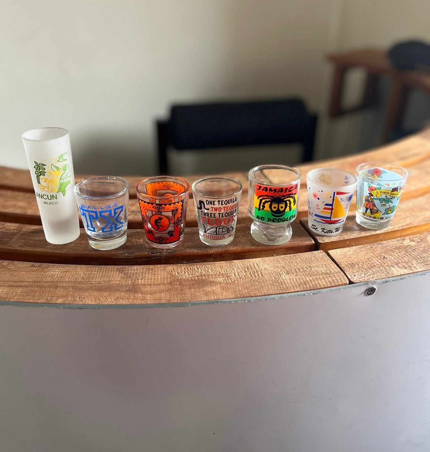 Collection of 32 Souvenir Shot Glasses