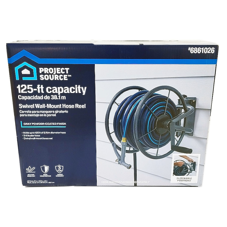 Project Source Steel 125-ft Wall-Mount Hose Reel