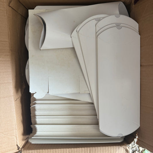 Box of White Pillow Boxes