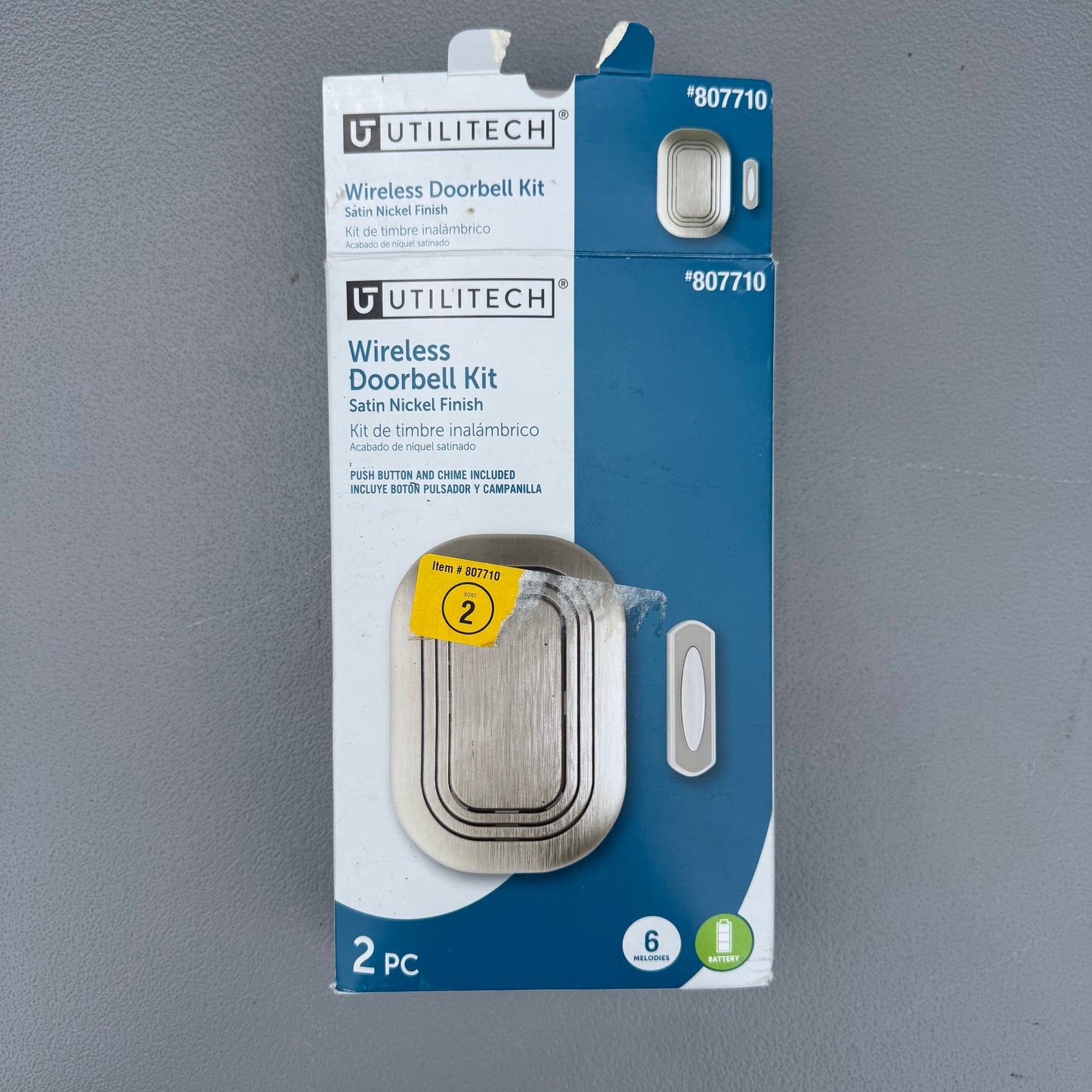 Utilitech Satin Nickel Wireless Doorbell Chime