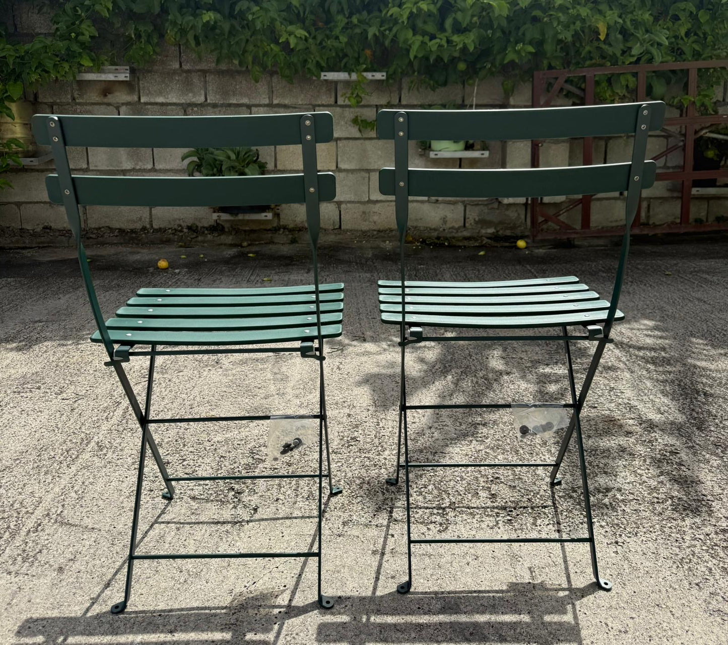 Set of 2 Fermob Bistro Duraflon Steel Outdoor Folding Chairs - Cedar Green