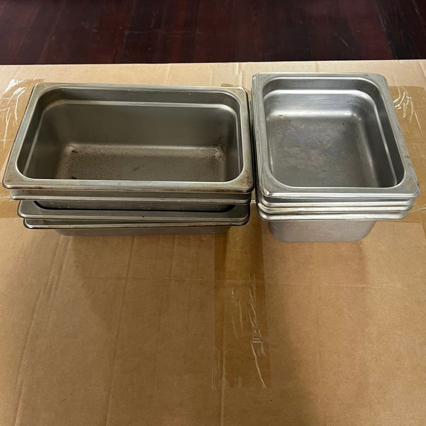 Set of 8 Stainless Steel Steam Table Pans w/ Covers