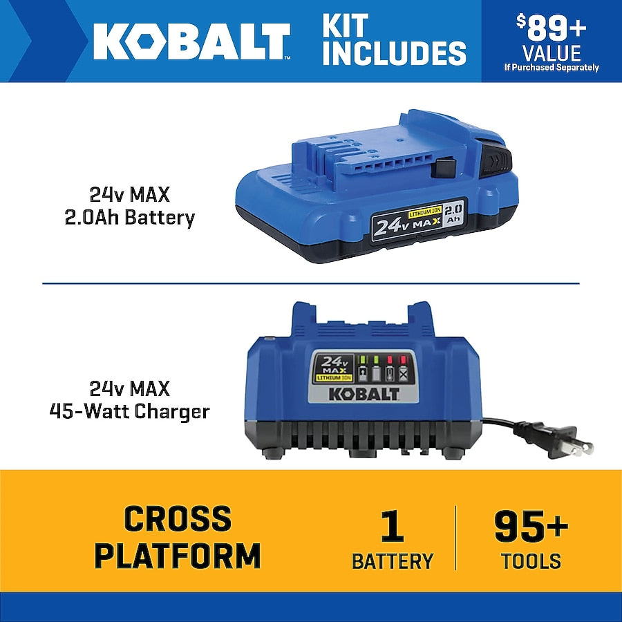 Kobalt 24 -Volt 1 -Pack Battery and Charger (2 Ah Lithium-ion)