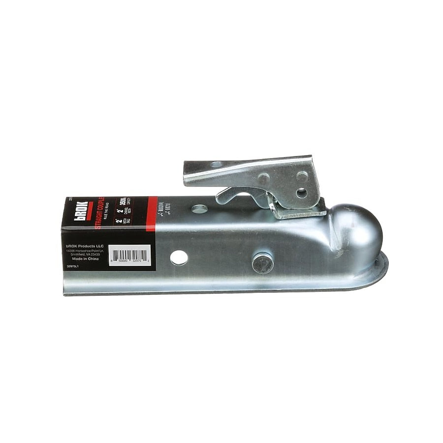 bROK Stamped Steel Trailer Coupler with Quick Release Locking Handle - 2" Ball Size