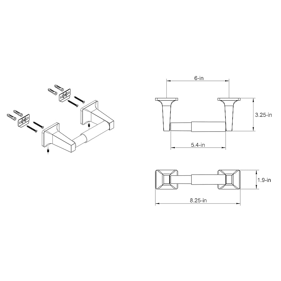 Project Source Seton Brushed Nickel Wall mount Spring-Loaded Toilet Paper Holder + Additional Roll