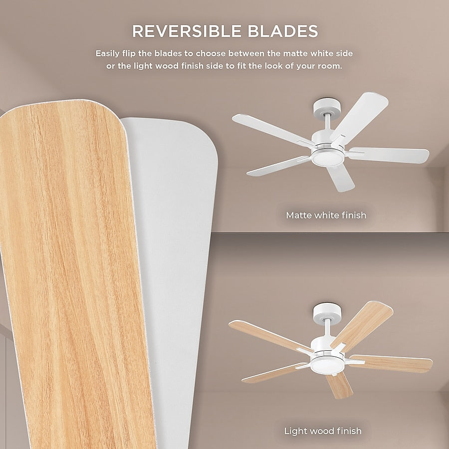 Harbor Breeze Northbrook 42-in Matte White with Matte Reversible Blades LED Covered Outdoor Ceiling Fan