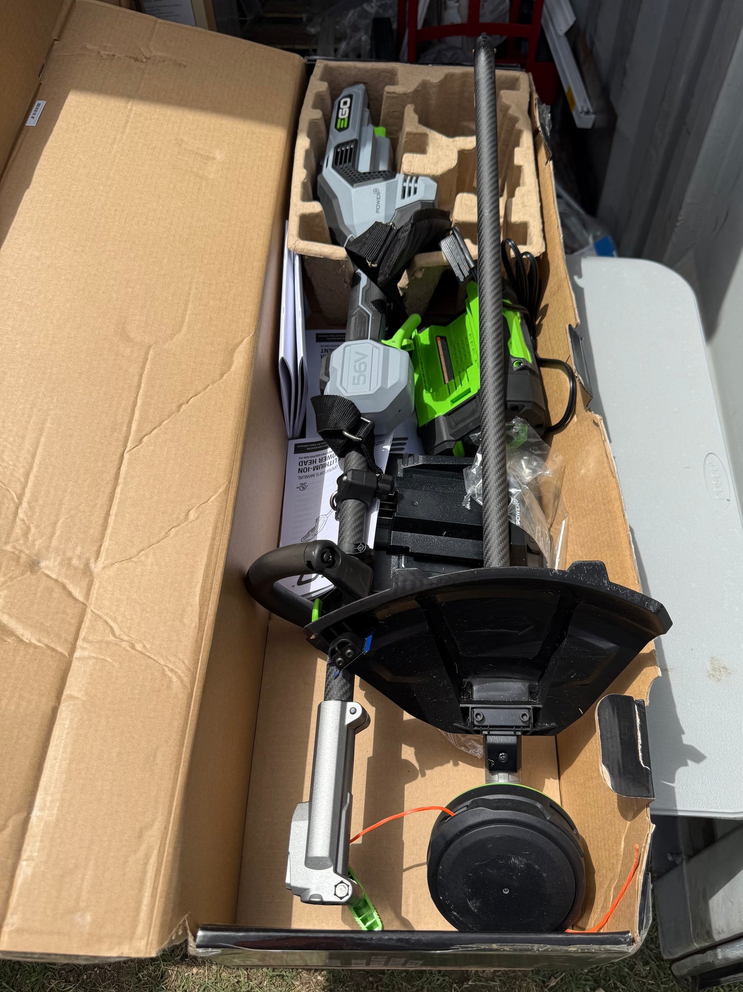 EGO POWER + POWERLOAD with LINE IQ 56-volt 16-in Telescopic Shaft Battery String Trimmer