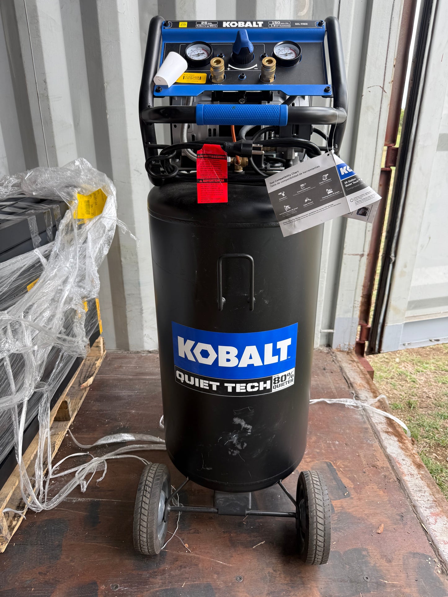 Kobalt Quiet Tech 26-Gallon Portable Electric 150 PSI Vertical Air Compressor