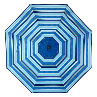allen + roth 9-ft Aluminum Blue Auto-tilt Market Patio Umbrella