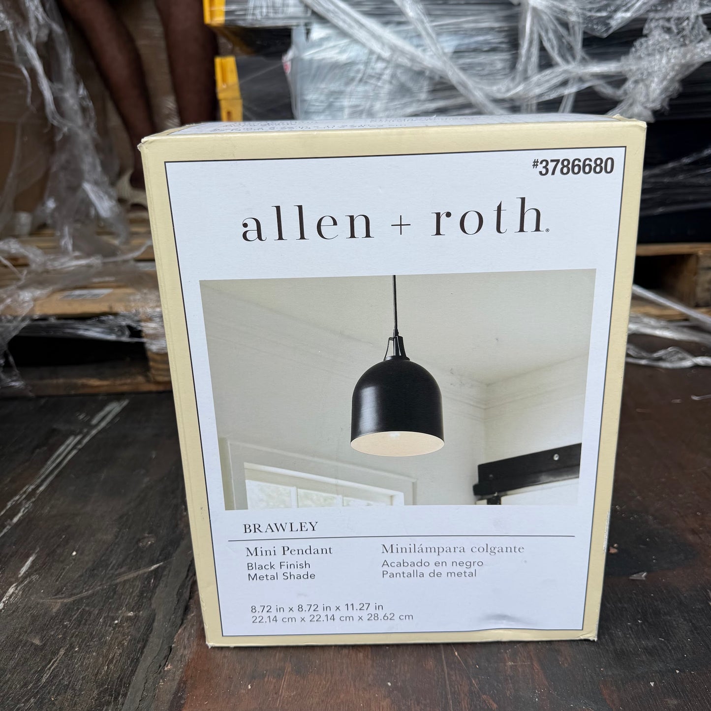 allen + roth Brawley 1 Light Matte black Transitional Metal Dome Mini Hanging Pendant Light