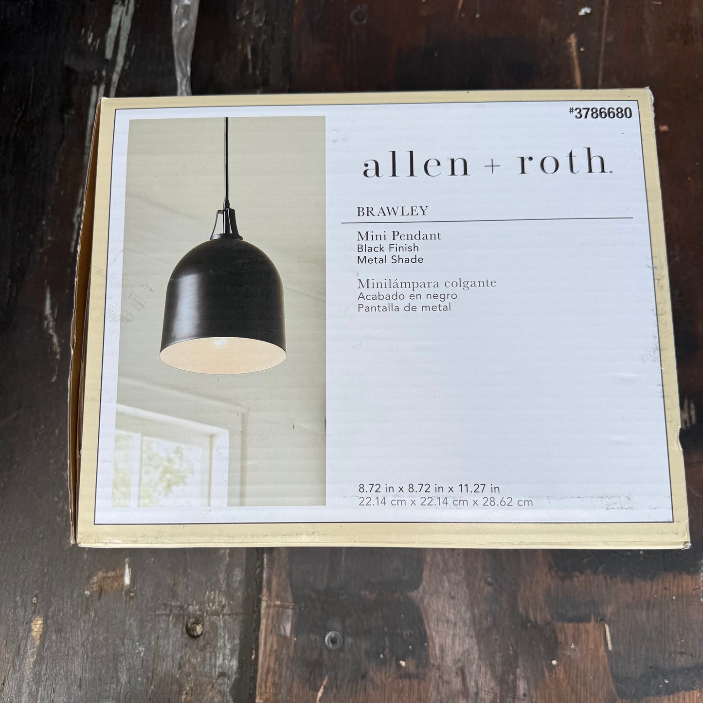 allen + roth Brawley 1 Light Matte black Transitional Metal Dome Mini Hanging Pendant Light