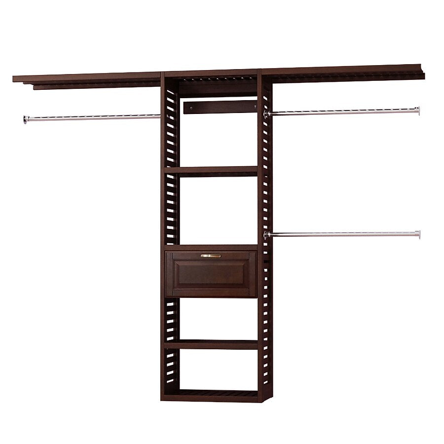 allen + roth Hartford Reach-in Tower system Java Ventilated Shelving Wood Closet System