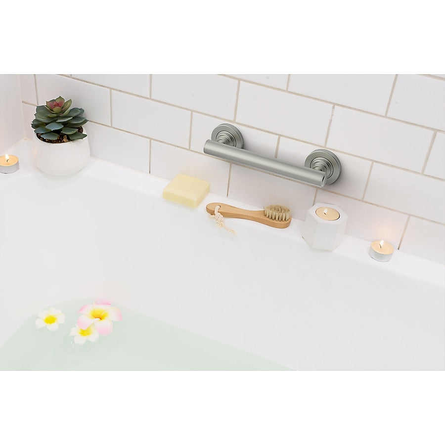 allen + roth Townley 9-in Brushed Nickel Wall-mount ADA Compliant Grab Bar (500-lb Weight Capacity)
