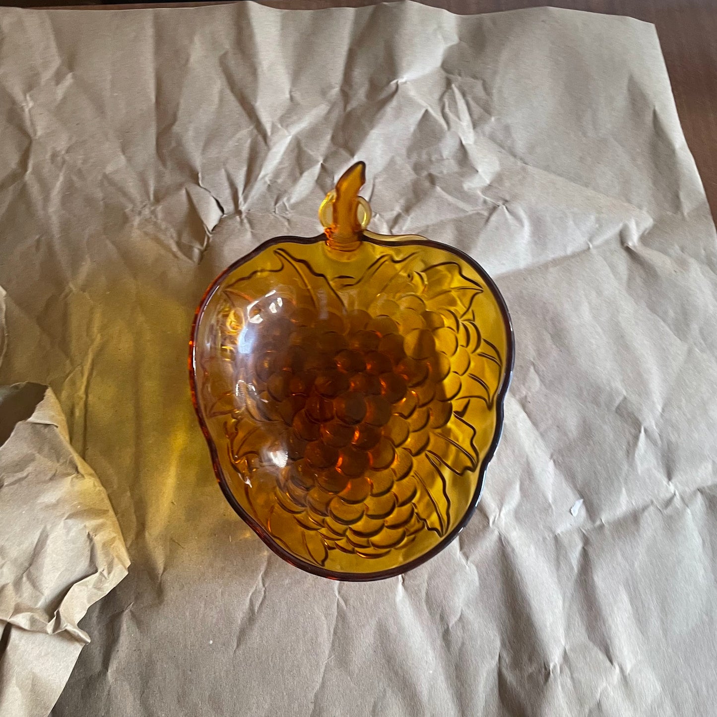 Amber Glass Grape Cluster Bowl