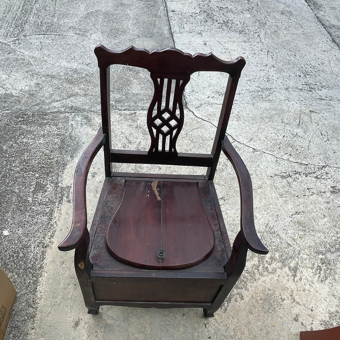 Antique Wooden Commode Chair