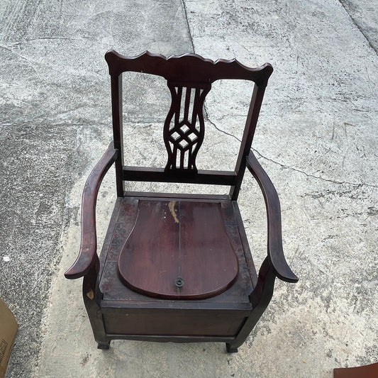Antique Wooden Commode Chair