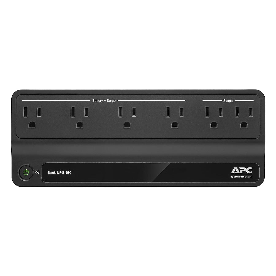 APC 5-ft APC BackUPS 6 Outlet Black Indoor AC Surge Protector Battery Backup