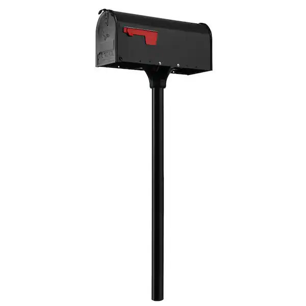 Architectural Mailboxes Harrison Plastic Standard Mailbox Black with Post