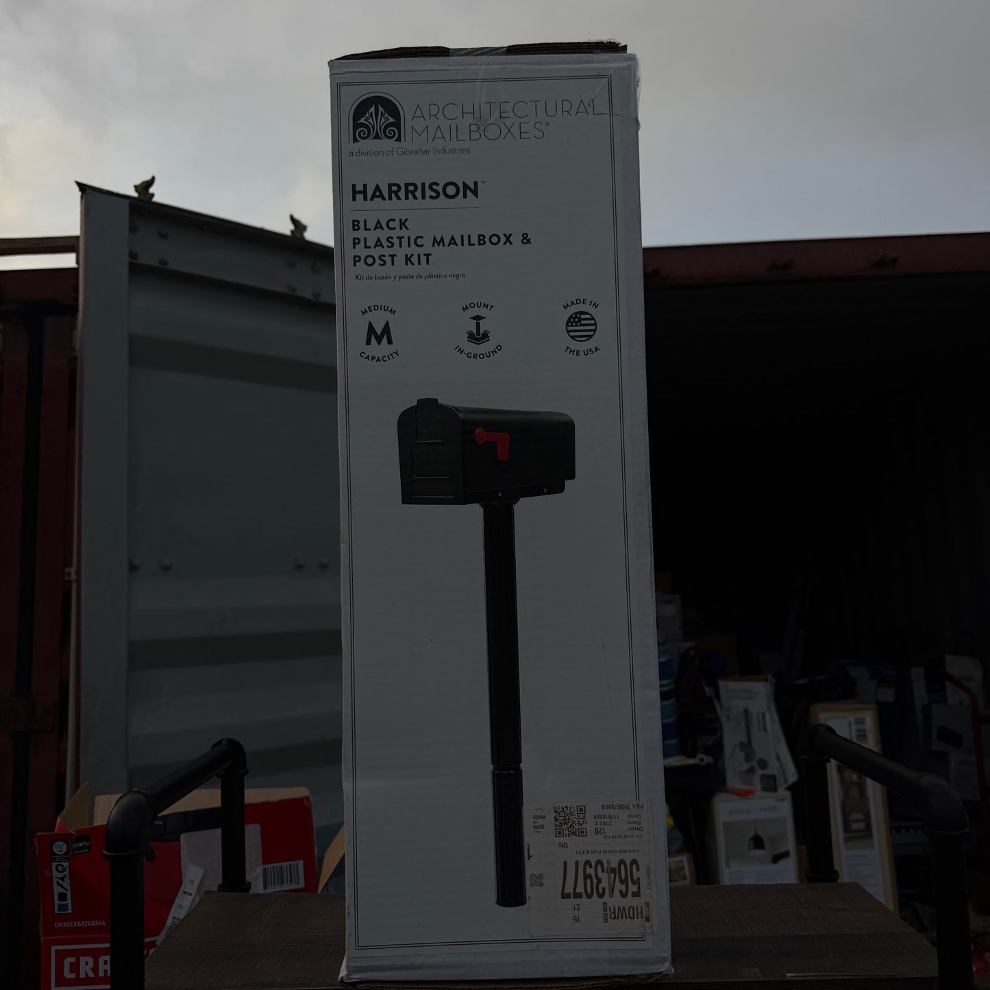 Architectural Mailboxes Harrison Plastic Standard Mailbox Black with Post