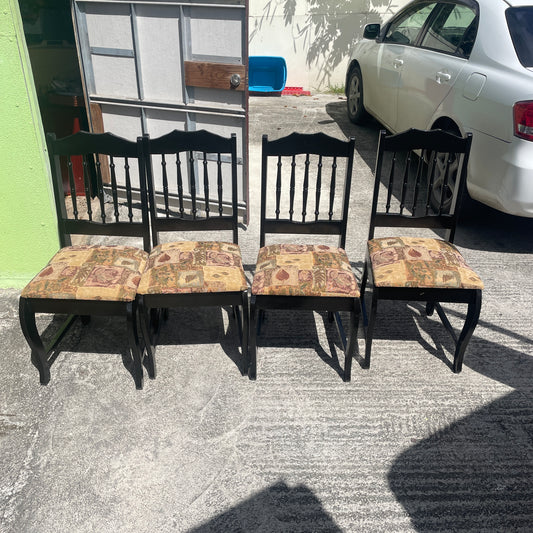 Black Mahogany Coffee Table + 4 Chairs