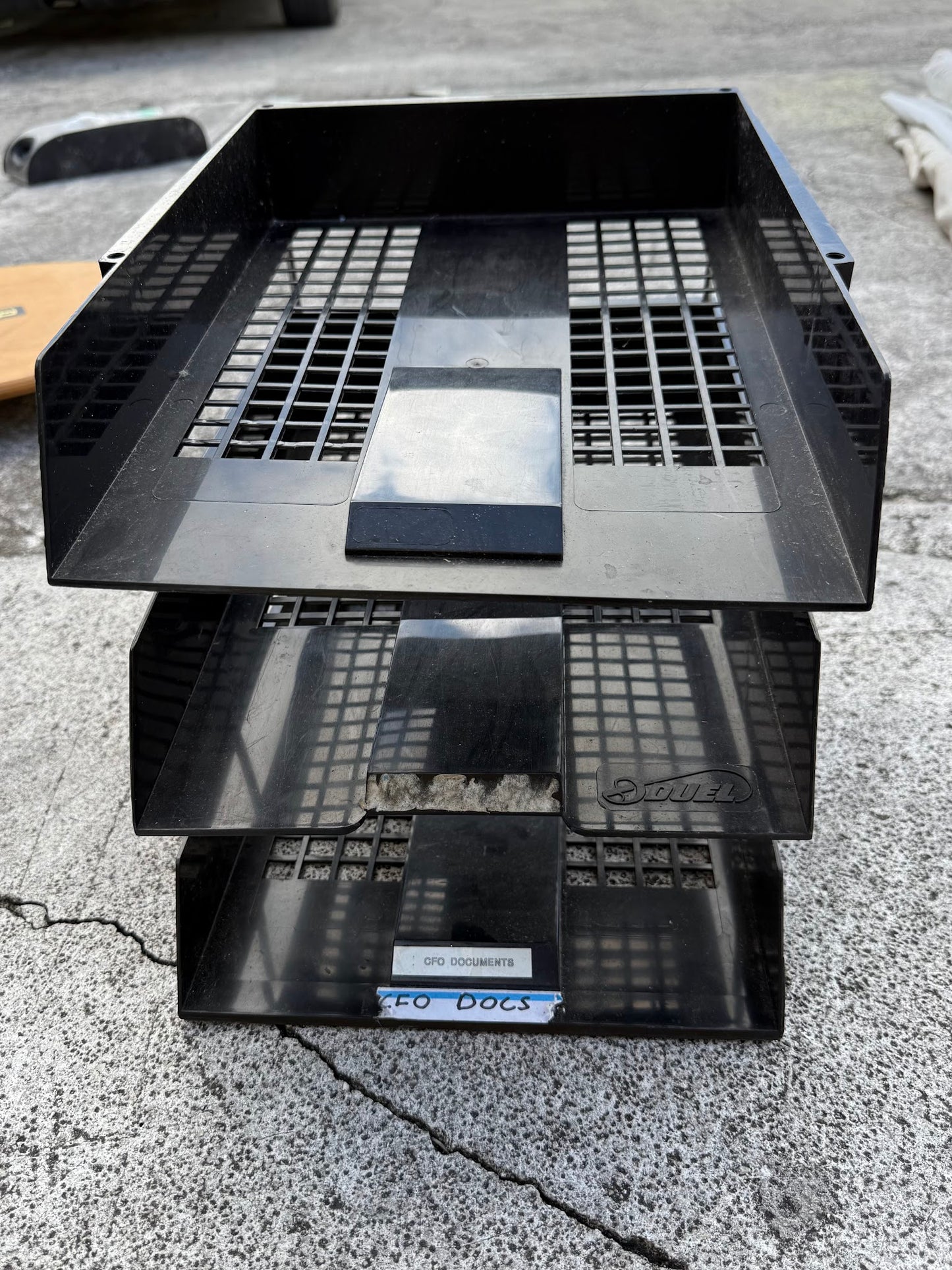 Black Plastic Multi-Tier Desk Shelf