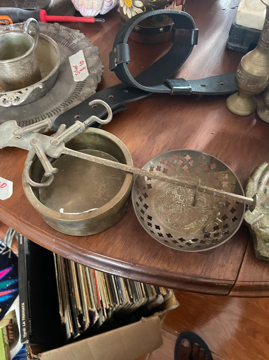 Brass Bowl + Set of Brass Items