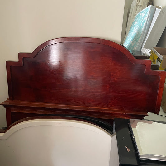 Cherry Finish Arched Wooden Headboard