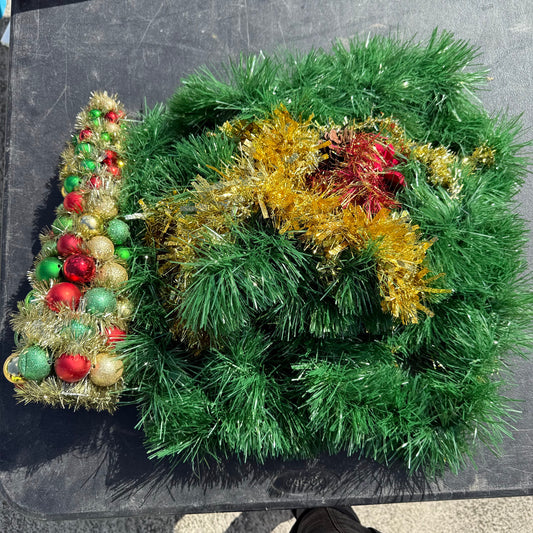 Christmas Tabletop Tree and Tinsel Garland Set