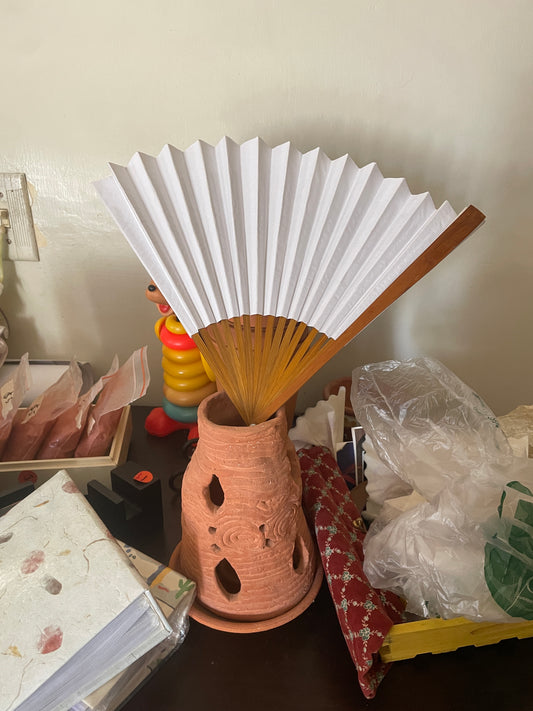 Clay Pottery + Hand Fan