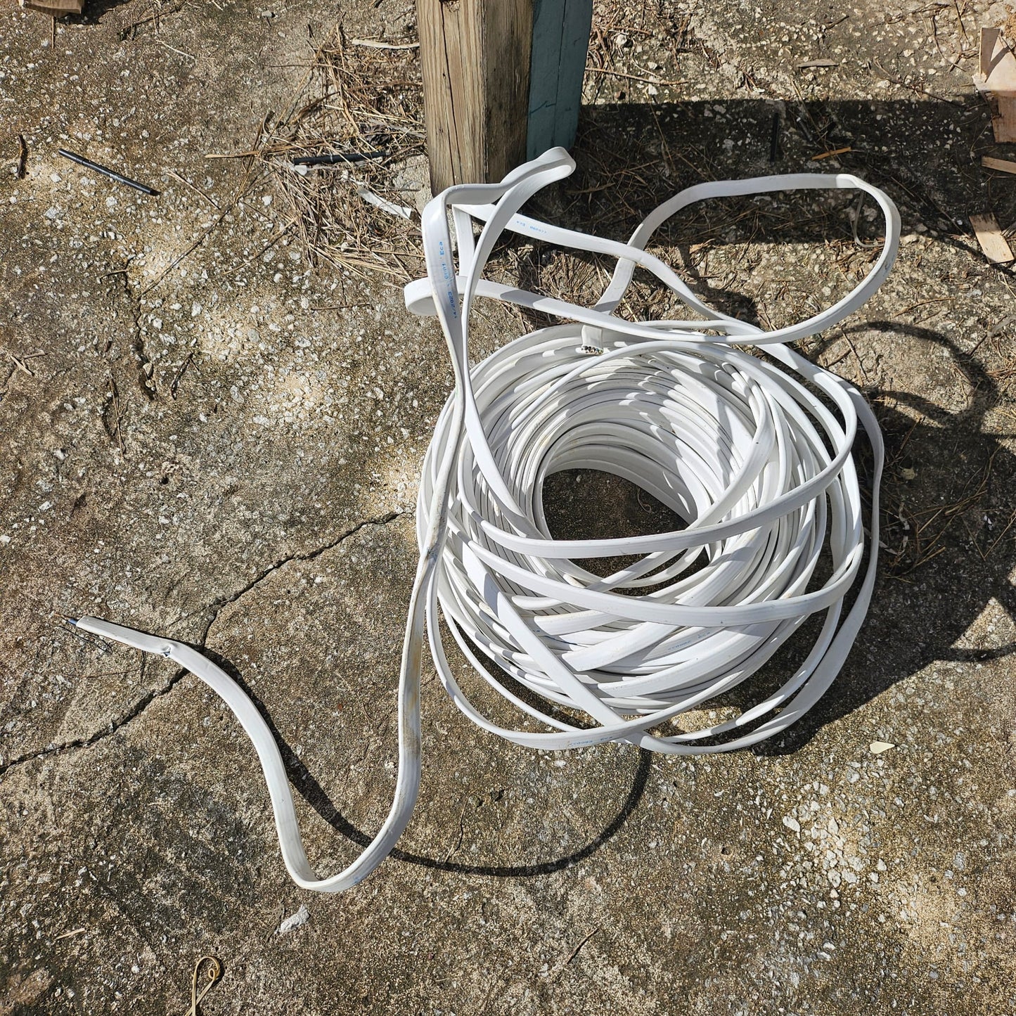 Coiled White Electrical Cable #1