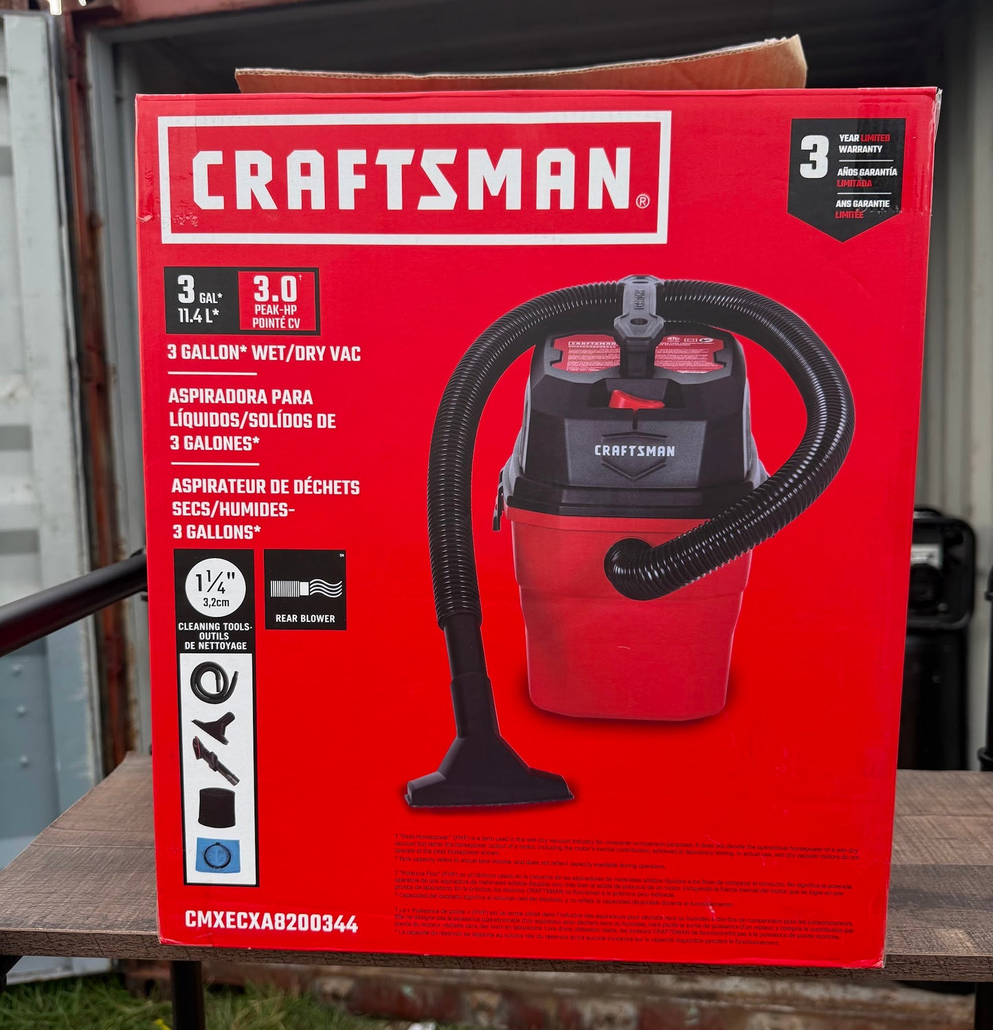 CRAFTSMAN 3-Gallon 3 HP Corded Wet/Dry Shop Vacuum