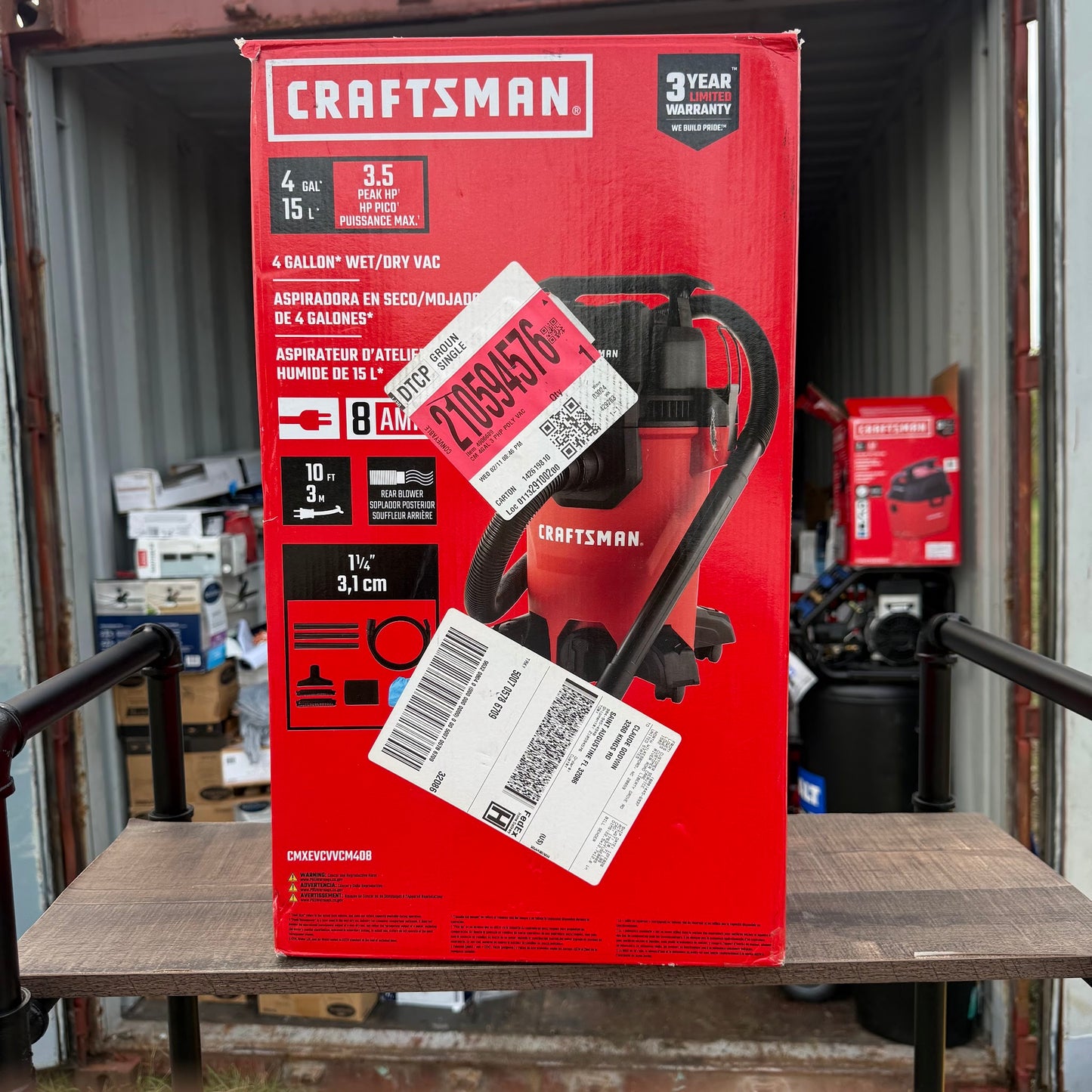 CRAFTSMAN 4-Gallon 3.5 HP Corded Wet/Dry Shop Vacuum
