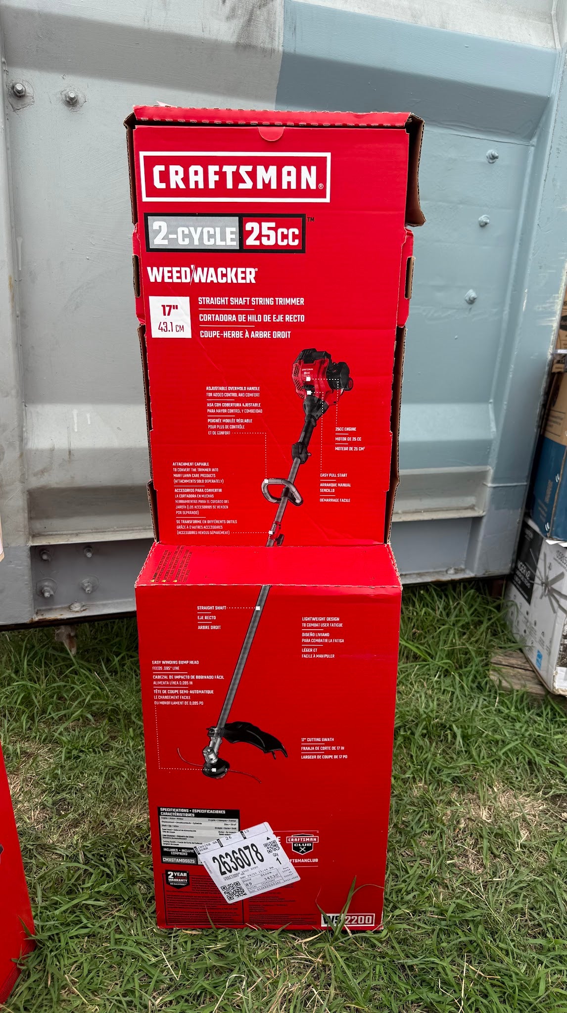 CRAFTSMAN WS2200 25-cc 2-cycle 17-in Straight Shaft Attachment Capable Gas String Trimmer