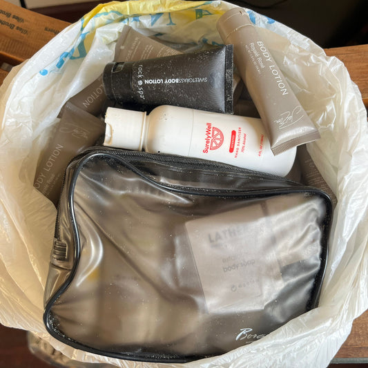 Clear Toiletry Bag, SurelyWell Hand Sanitizer + Assorted Travel Toiletries