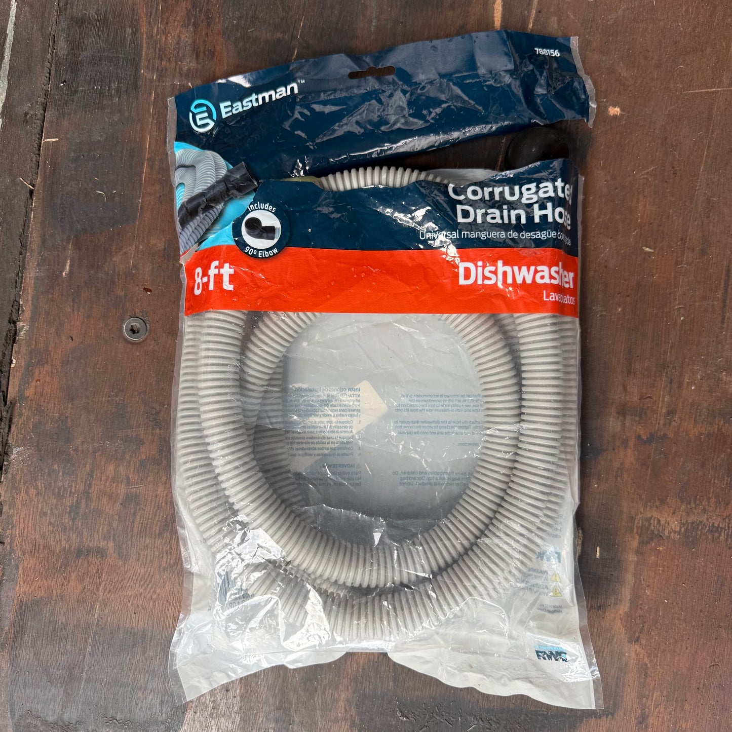 EASTMAN 6-ft 5/8, 7/8, or 1 -in OD Inlet x 5/8 -in OD Outlet Polypropylene Dishwasher Drain Hose