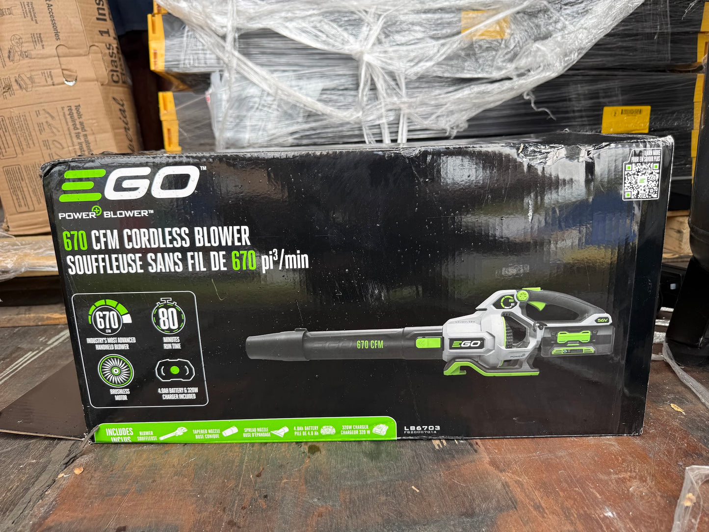 EGO POWER+ 56-volt 670-CFM 180-MPH Battery Handheld Leaf Blower