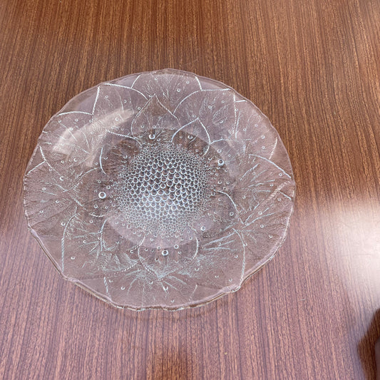 Glass Decorative Plate with Bubble Design