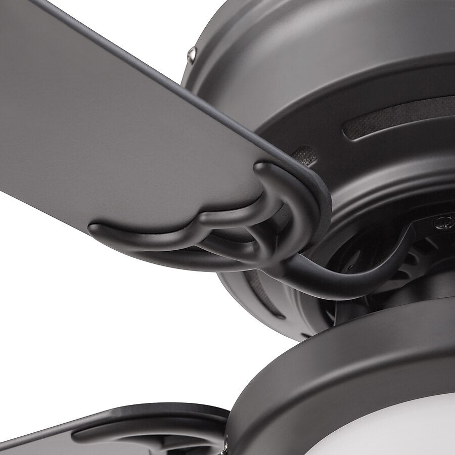 Harbor Breeze Armitage 52-in Matte Black Flush Mount Ceiling Fan with Black/Cocoa Reversible Blades