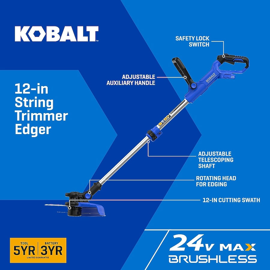 Kobalt 24V MAX 12-in Attachment Capable Battery String Trimmer Edger