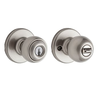Kwikset Polo Satin Nickel Exterior Keyed Entry Door Knob